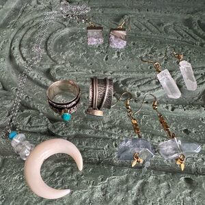 6 pieces genuine crystal handmade jewelry